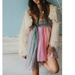 Free People In Rainbows Mini Dress Medium NWT